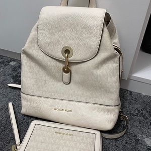 Michael kors backpack and wallet used